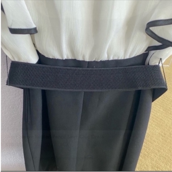 Women's Black and White BCX Ruffled Mini Dress Size 10 or 11 - Picture 4 of 6